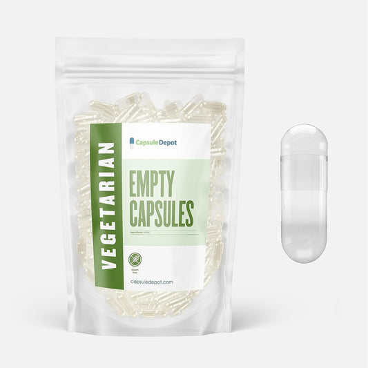 100 Clear Size 1 Vegan Empty Capsules for DIY Vegetable Filling - Vegetarian Pill Capsules