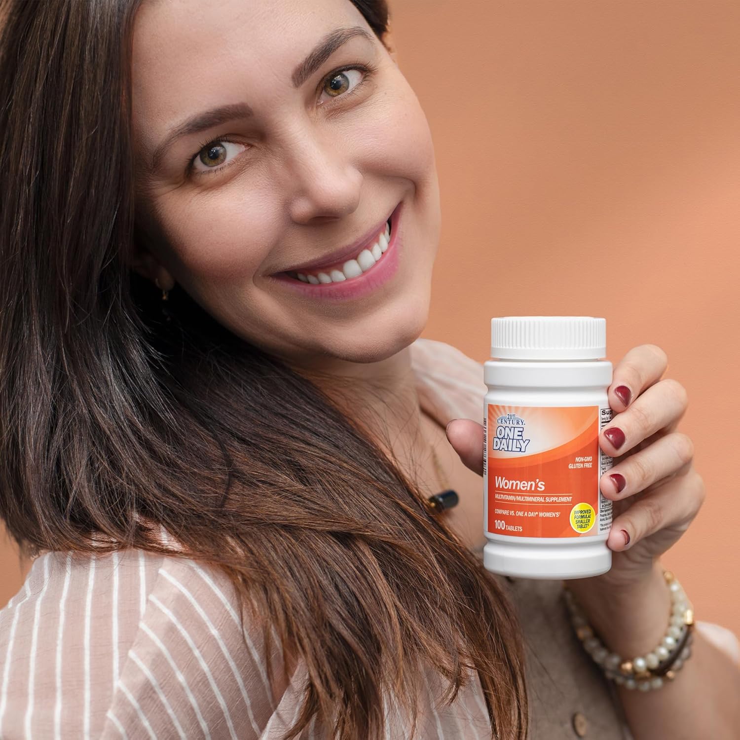 100 Count 21st Century One Daily Women's Tablets - Daily Multivitamin for Women with Essential Nutrients