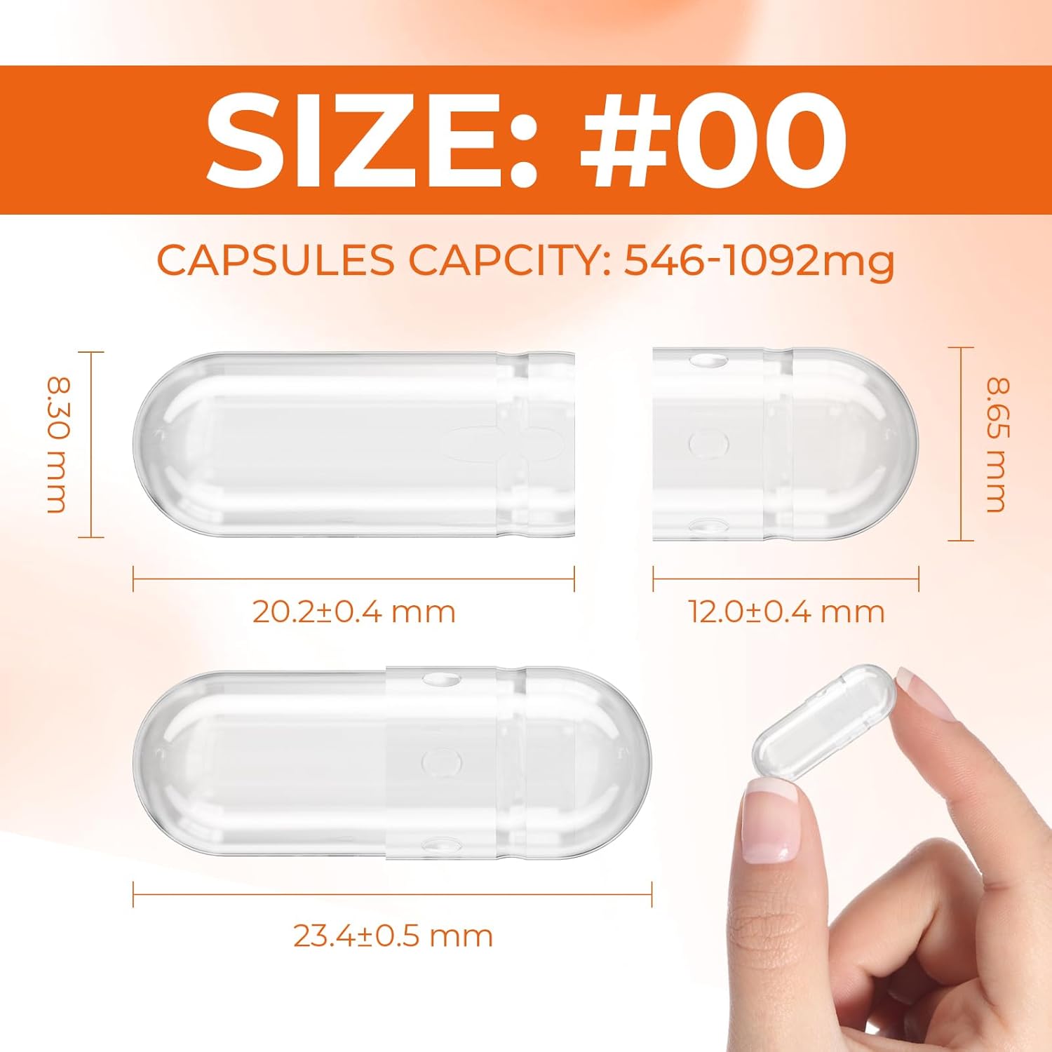 100 Count Angtai JN Gelatin Capsules Size 00 - Empty Pill Gel Caps for DIY Supplements - Bovine, Gluten-Free, Non-GMO, Halal Certified - Includes Filling Kit