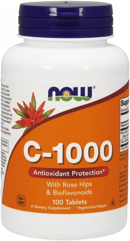 100 Count NOW Foods Vitamin C-1000 Veg Capsules for Immune Support