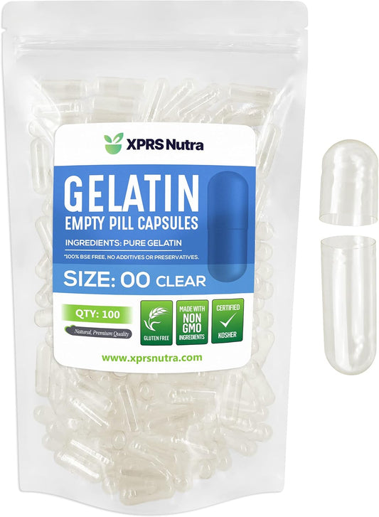 100 Count Size 00 Empty Gelatin Capsules for DIY Capsule Filling