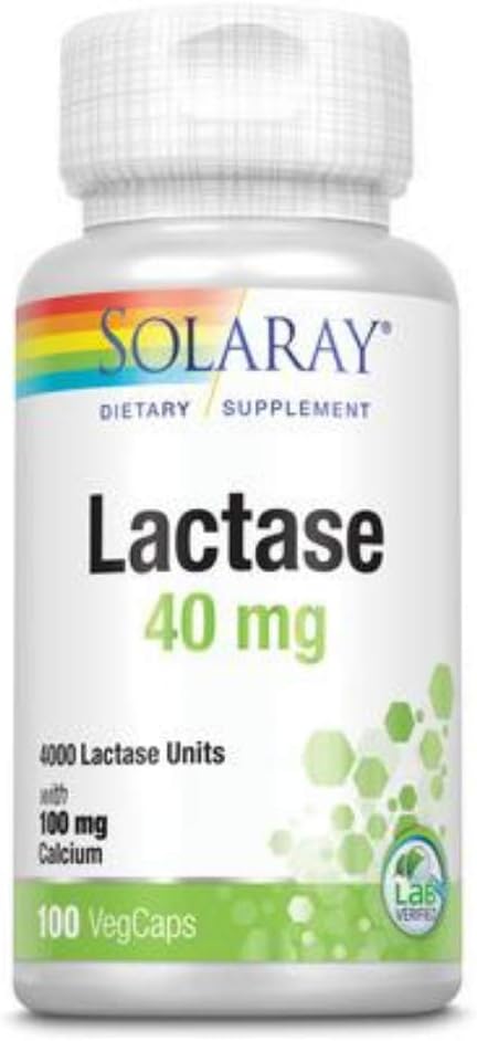 100 Count Solaray Lactase Capsules, 40mg to Support Digestion