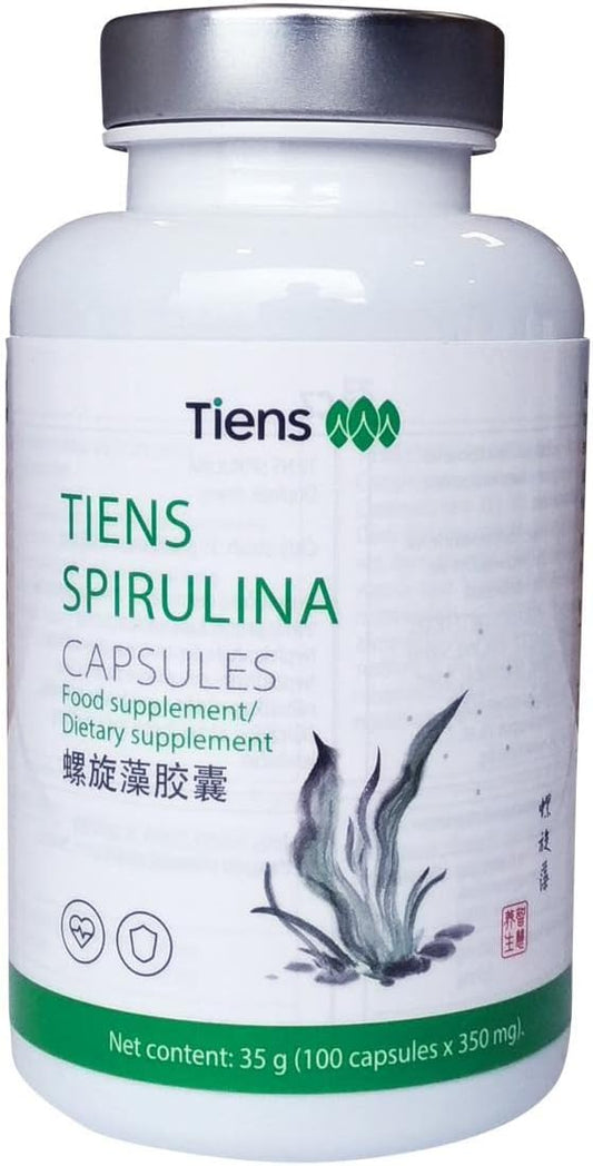 100 Count Tiens Spirulina Capsules for Natural Energy and Immune Support