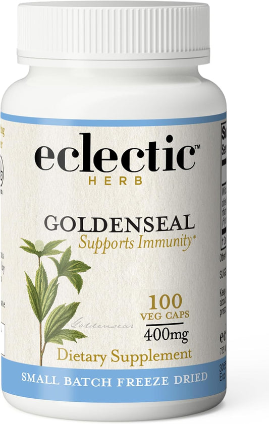 100 CT Eclectic Institute Goldenseal Capsules - Raw Freeze-Dried Quality
