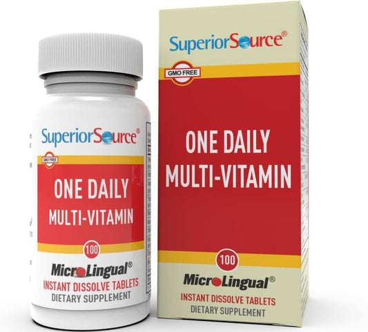 100 Ct Superior Source One Daily Multi-Vitamin with Vitamins A, C, D3, E, B12 - Stress, Heart & Immune Support