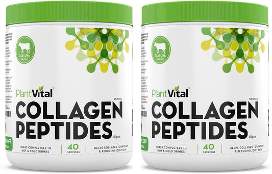 100% Grass-Fed Collagen Peptides Powder - Non-GMO, Paleo Friendly - Unflavored, Made in USA - 40 Servings, 400g (Pack of 2)