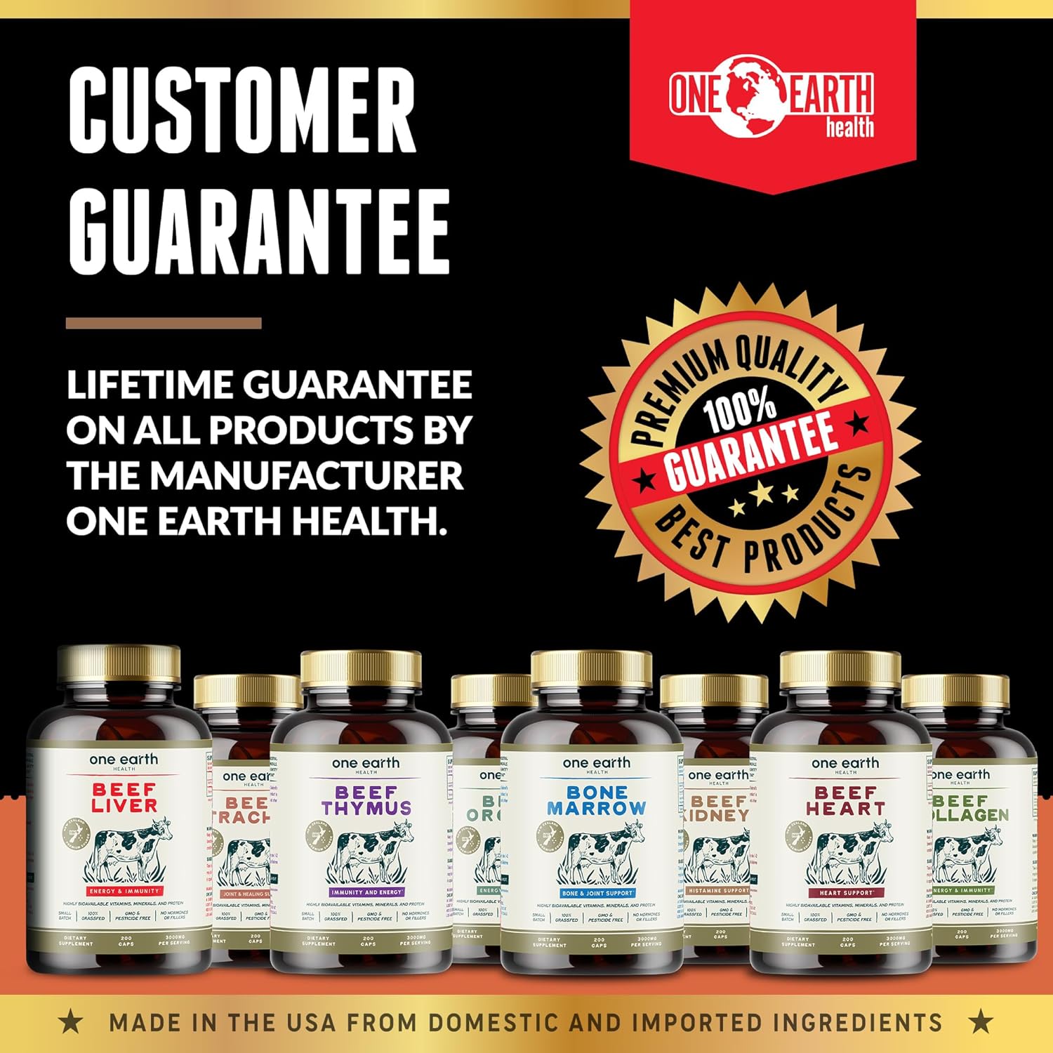 100% Grass Fed Thymus Supplements from New Zealand - 3,000mg per Serving, 200 Capsules