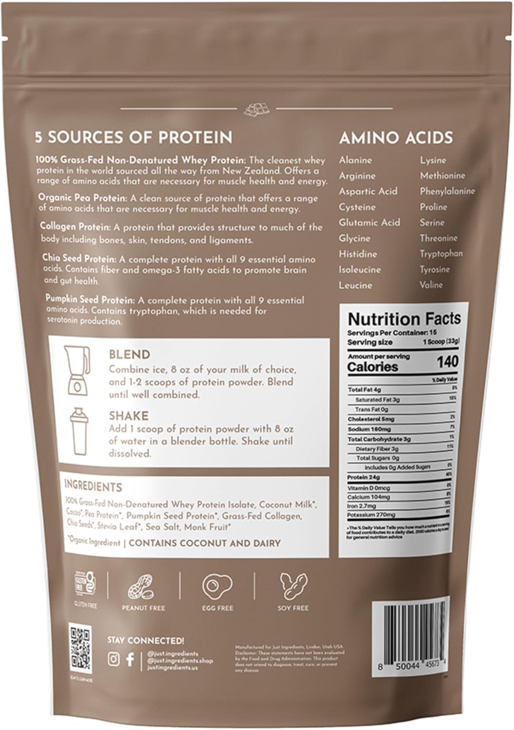 100% Grass-Fed Whey Chocolate Protein Powder | Non-GMO, Gluten-Free, No Artificial Flavors | 15 Servings