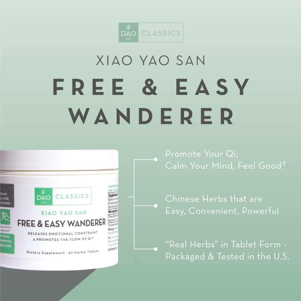 100 Herbal Capsules of D'AO Labs Free & Easy Wanderer - Xiao Yao San Formula