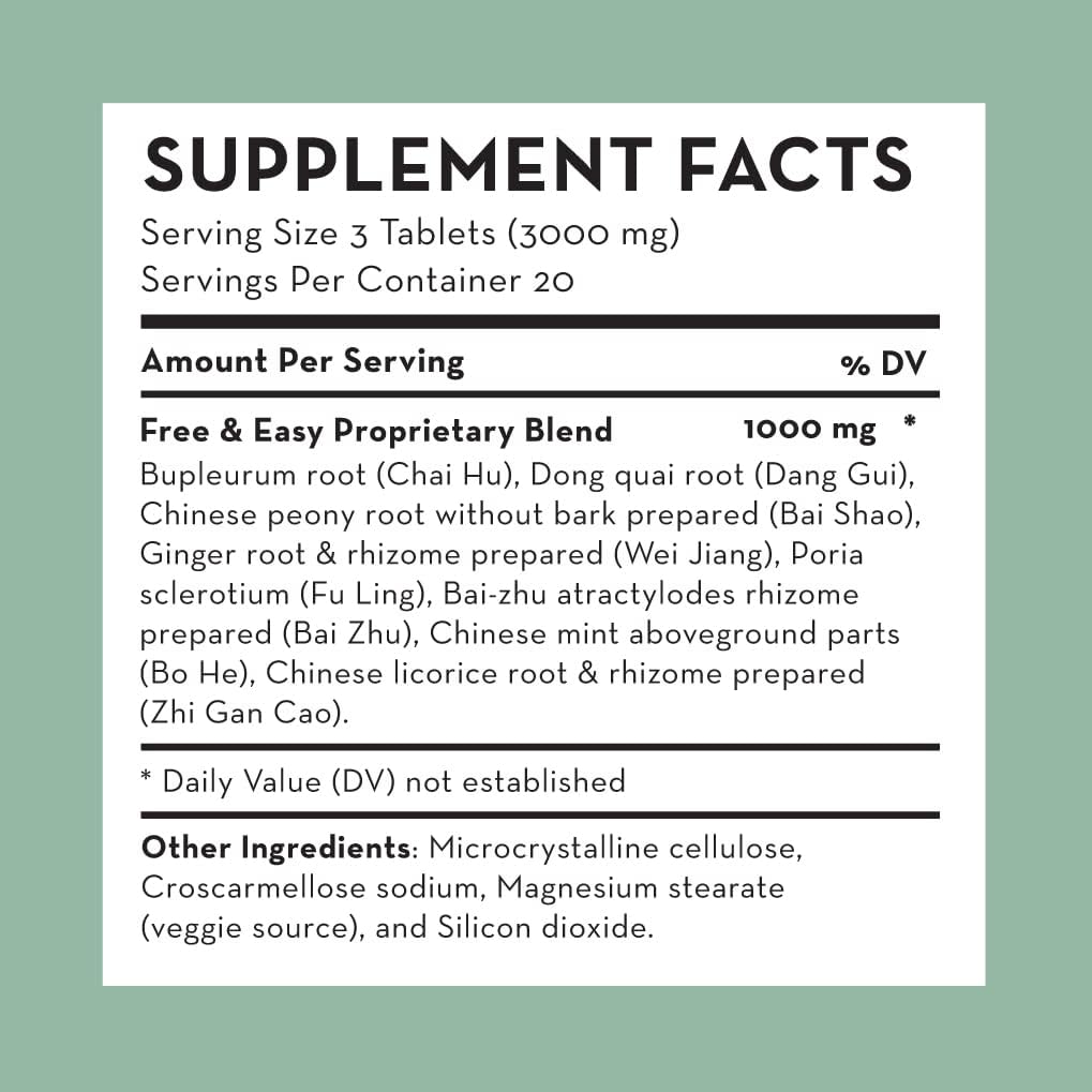 100 Herbal Capsules of D'AO Labs Free & Easy Wanderer - Xiao Yao San Formula