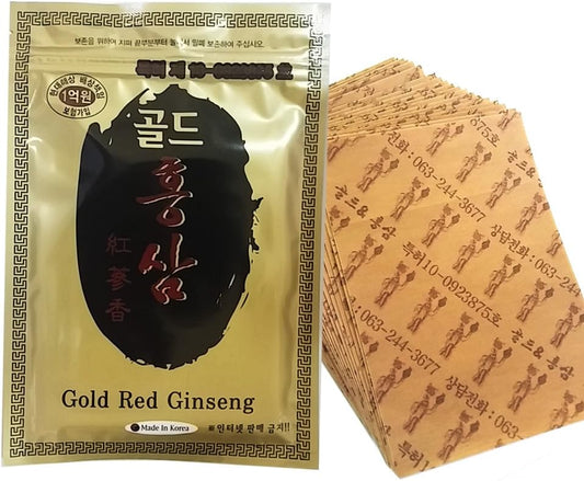100 Korean Red Ginseng Patch Powerstrips - Natural Energy Boost and Pain Relief