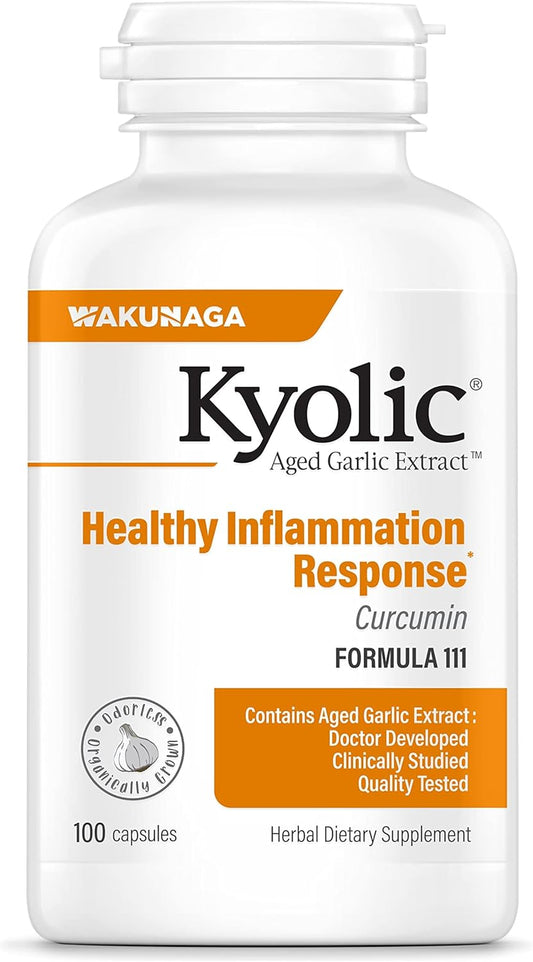 100 Kyolic Aged Garlic Extract Capsules with Curcumin for Healthy Inflammation Response