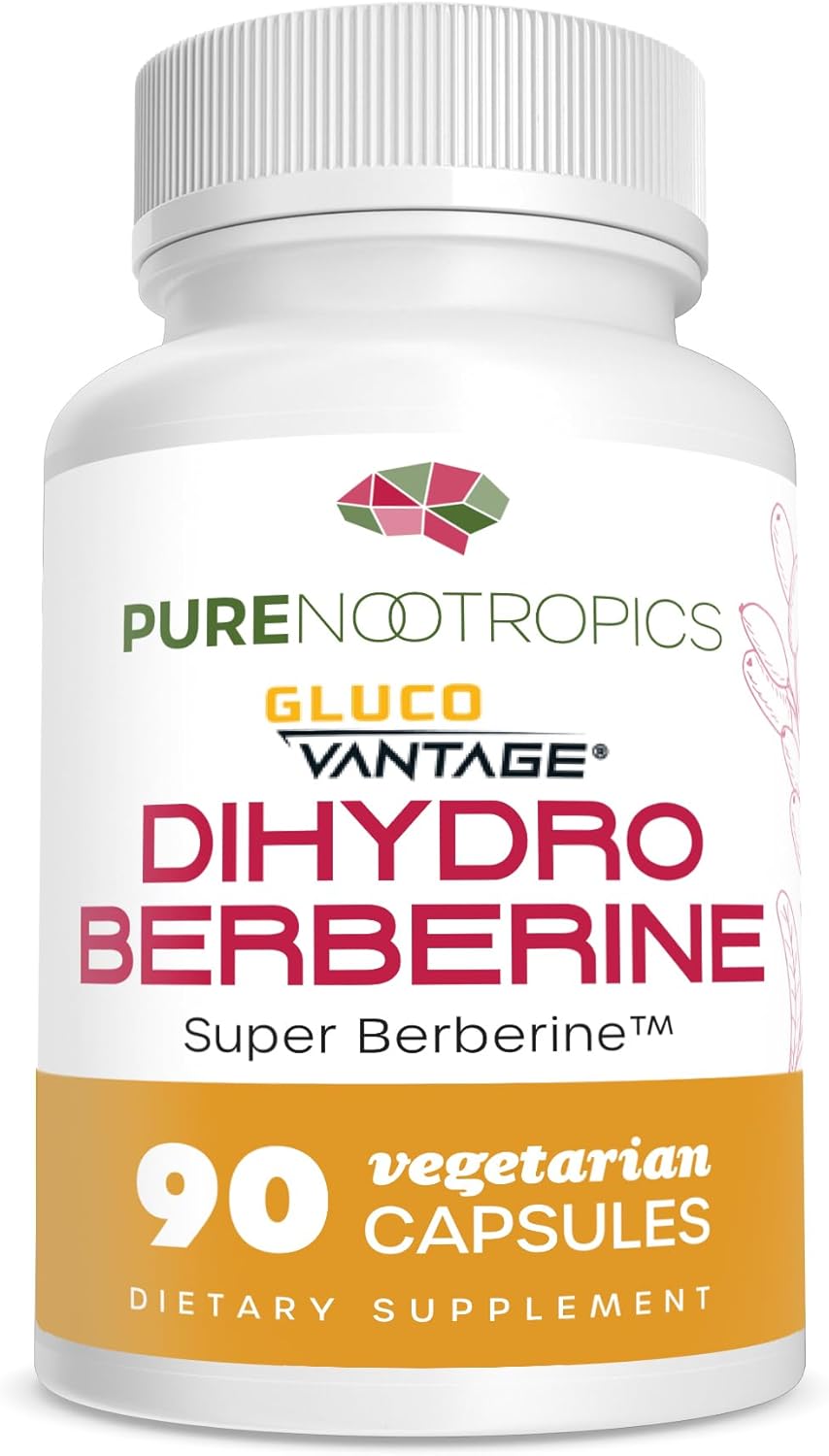 100 mg 90 Capsules Pure Dihydroberberine Supplement (GlucoVantage) for Enhanced Mental Clarity and Focus