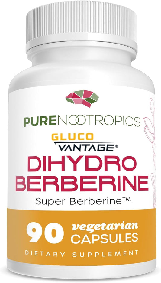 100 mg 90 Capsules Pure Dihydroberberine Supplement (GlucoVantage) for Enhanced Mental Clarity and Focus