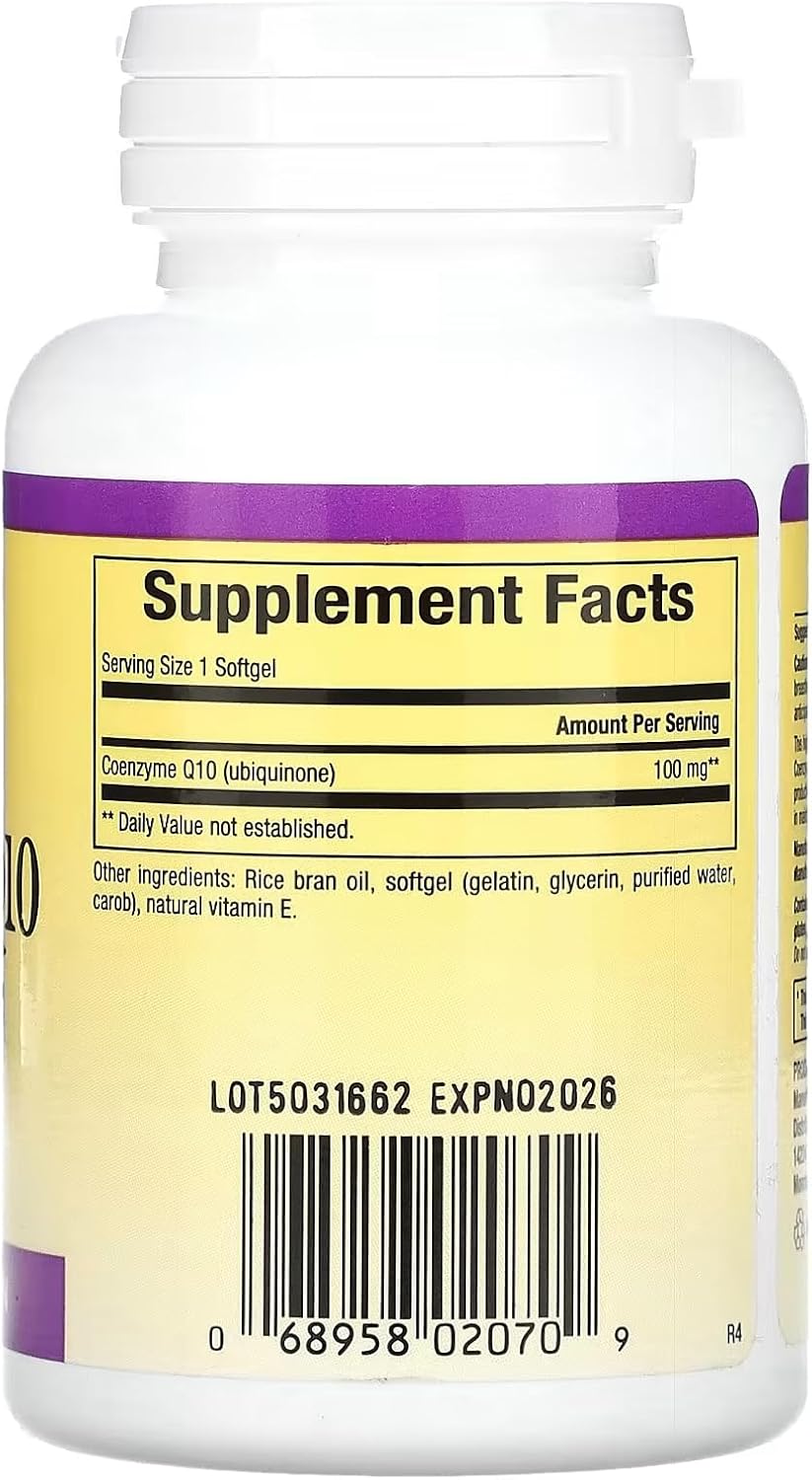 100 mg Natural Coenzyme Q10 Softgels for Energy, Heart & Cognitive Support by Natural Factors - 30 Count