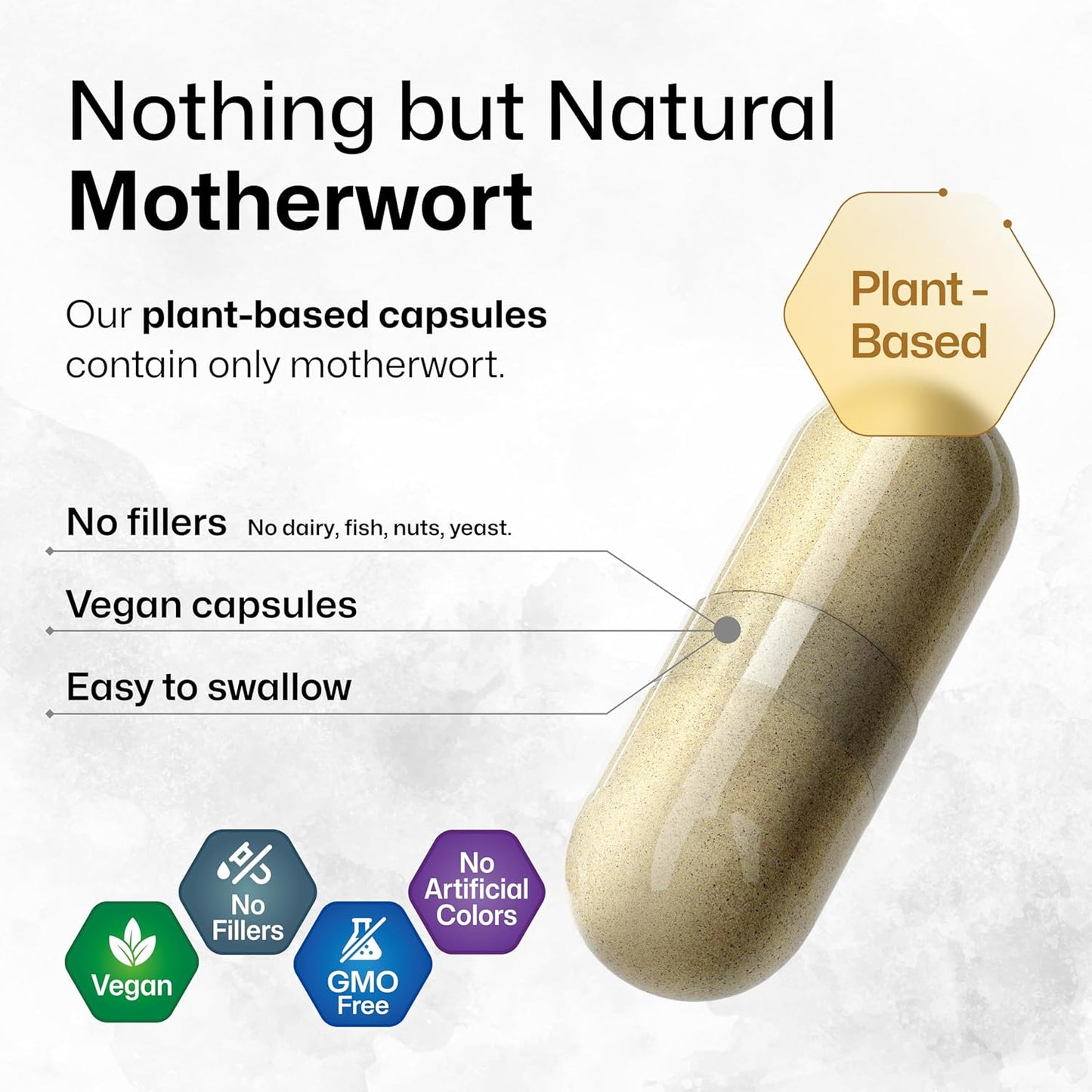 100 Motherwort Herb Supplement Capsules 1200mg - Herbal Women’s Support for Relaxation - BIO KRAUTER