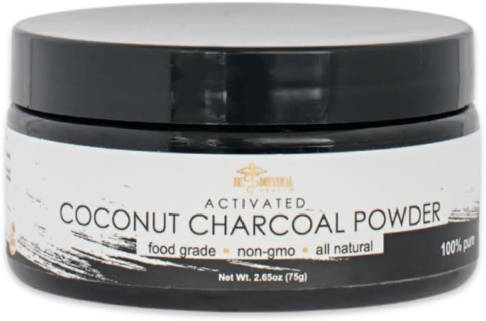 100% Natural Activated Coconut Charcoal Powder for Teeth Whitening, Facial Scrubs, and Skin Rejuvenation - Food Grade for Digestion and Minor Wounds