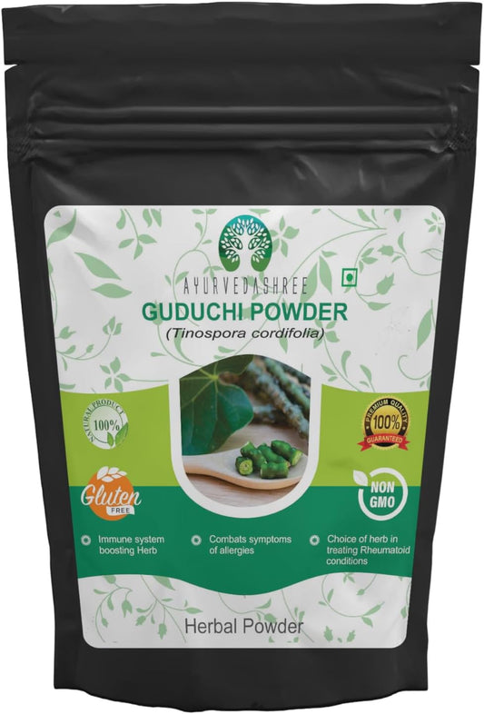 100% Natural Ayurvedashree Giloy Powder (Guduchi) - 100 Gm | Herbal Immune Support | Tinospora Cordifolia | Non GMO | Gluten Free