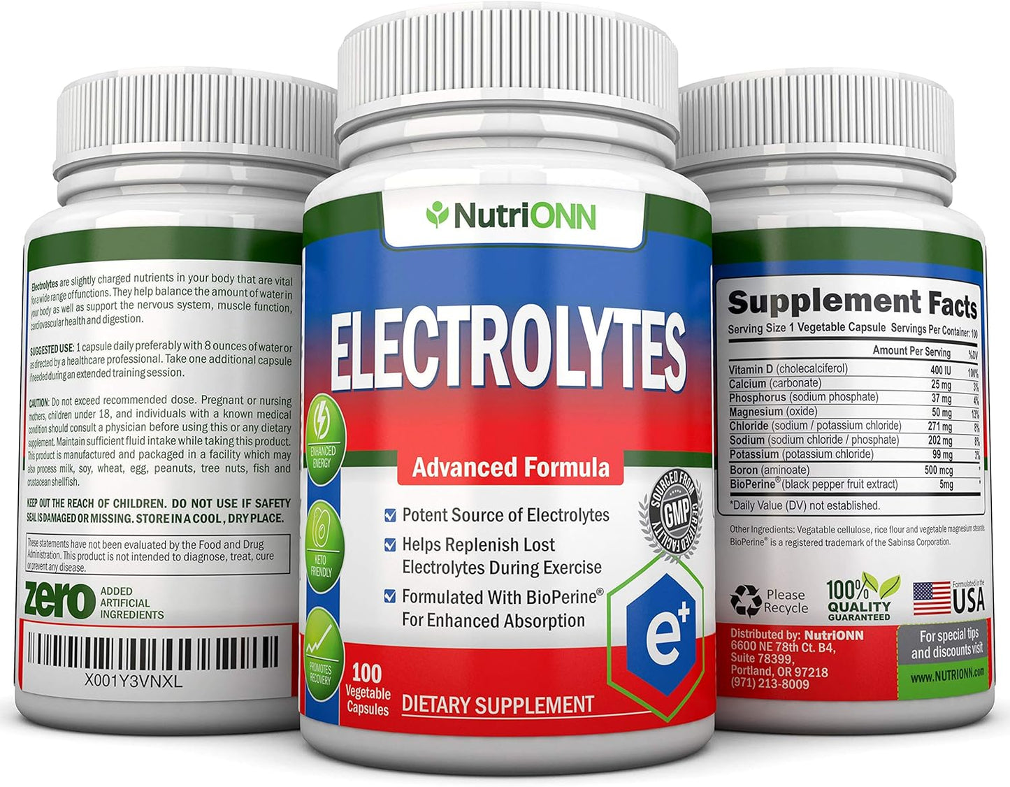 100 Natural Electrolyte Replacement Capsules for Hydration & Renewal - Keto Friendly Pills with Trace Minerals Potassium, Magnesium, Sodium Salts - Sugar-Free Formula for Revitalizing Energy