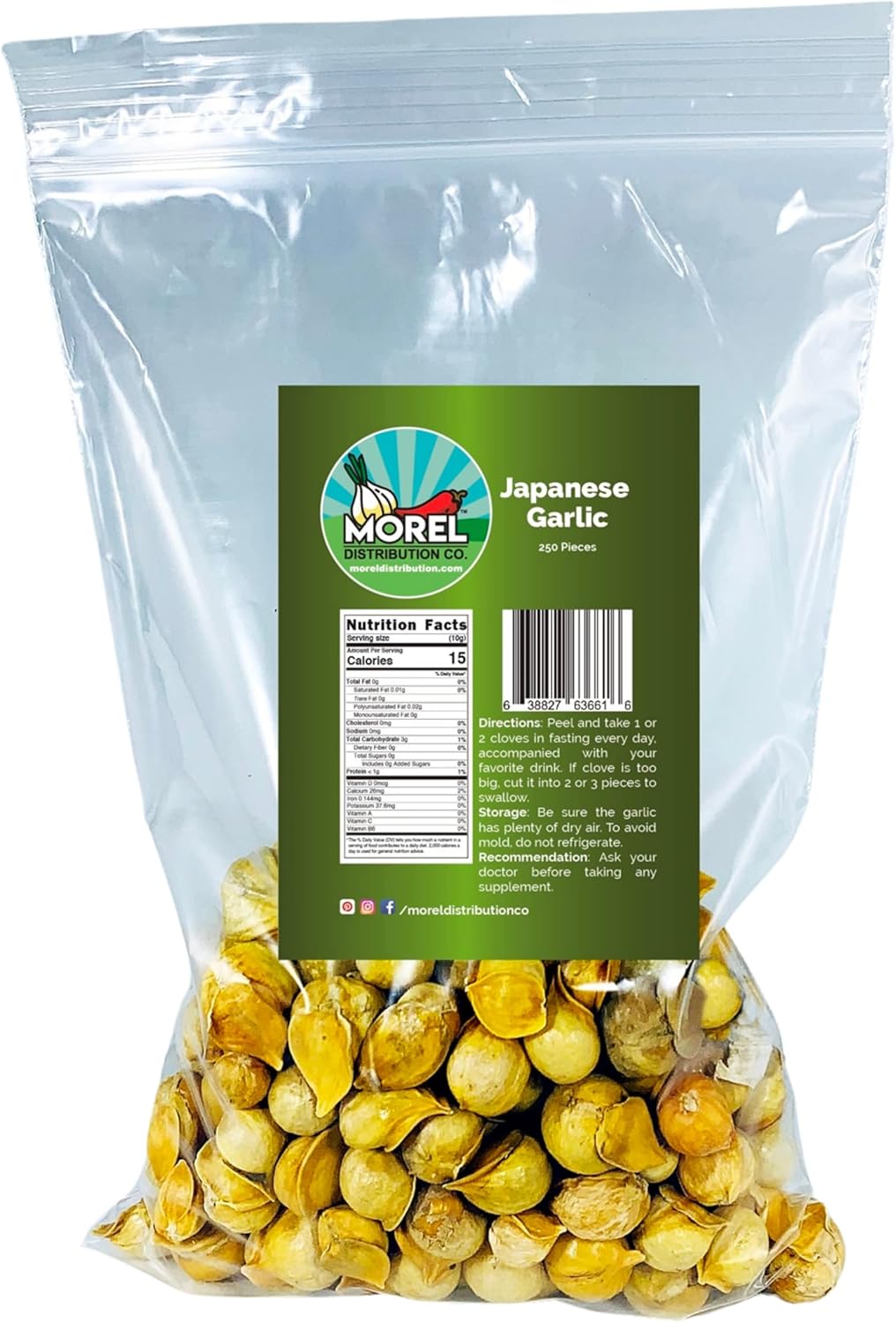 100% Natural Japanese Garlic - AJO Japones by Morel Distribution Co. - Choose Your Bag Size (30-60-130-150-250-400)
