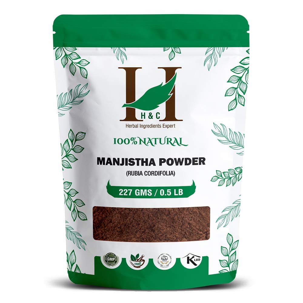 100% Natural Manjistha Powder - Rubia Cordifolia - 227gms / 0.5 LB - Herbal Ingredients Expert