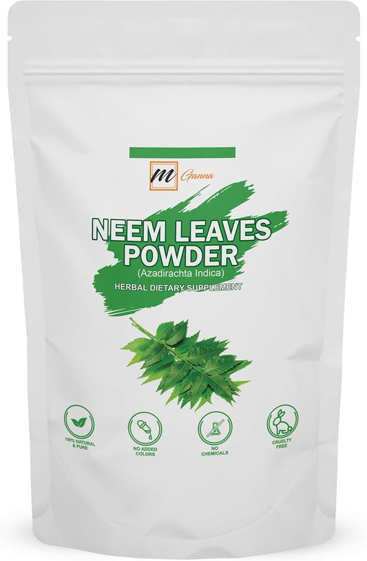 100% Natural Neem Leaf Powder for Skin, Hair Care & Cosmetics - 100g / 0.22lbs