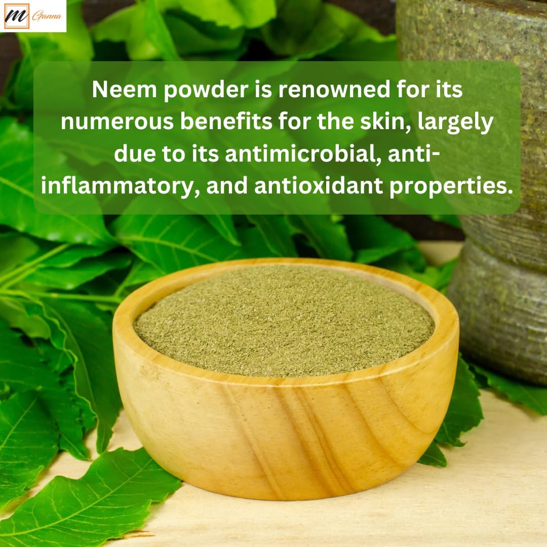 100% Natural Neem Leaf Powder for Skin, Hair Care & Cosmetics - 100g / 0.22lbs