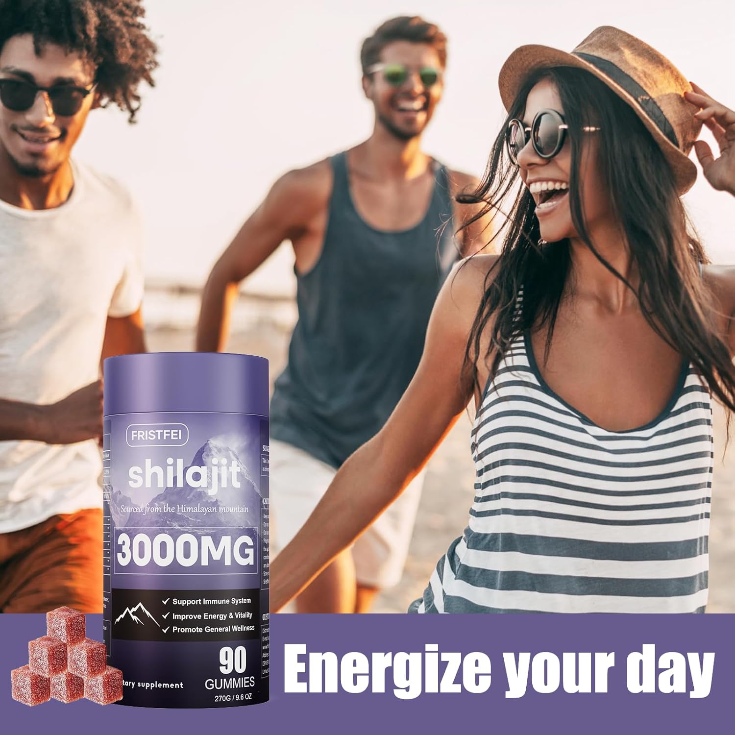 100% Natural & Organic Pure Himalayan Shilajit Gummies - 85+ Trace Minerals & Fulvic Acid - 180 Count - Men & Women - Individually Packaged