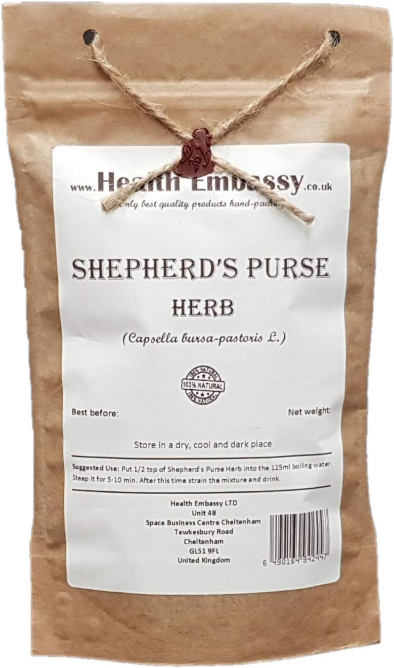 100% Natural Shepherds Purse Herb (Capsella Bursa-pastoris) - 50g by Health Embassy