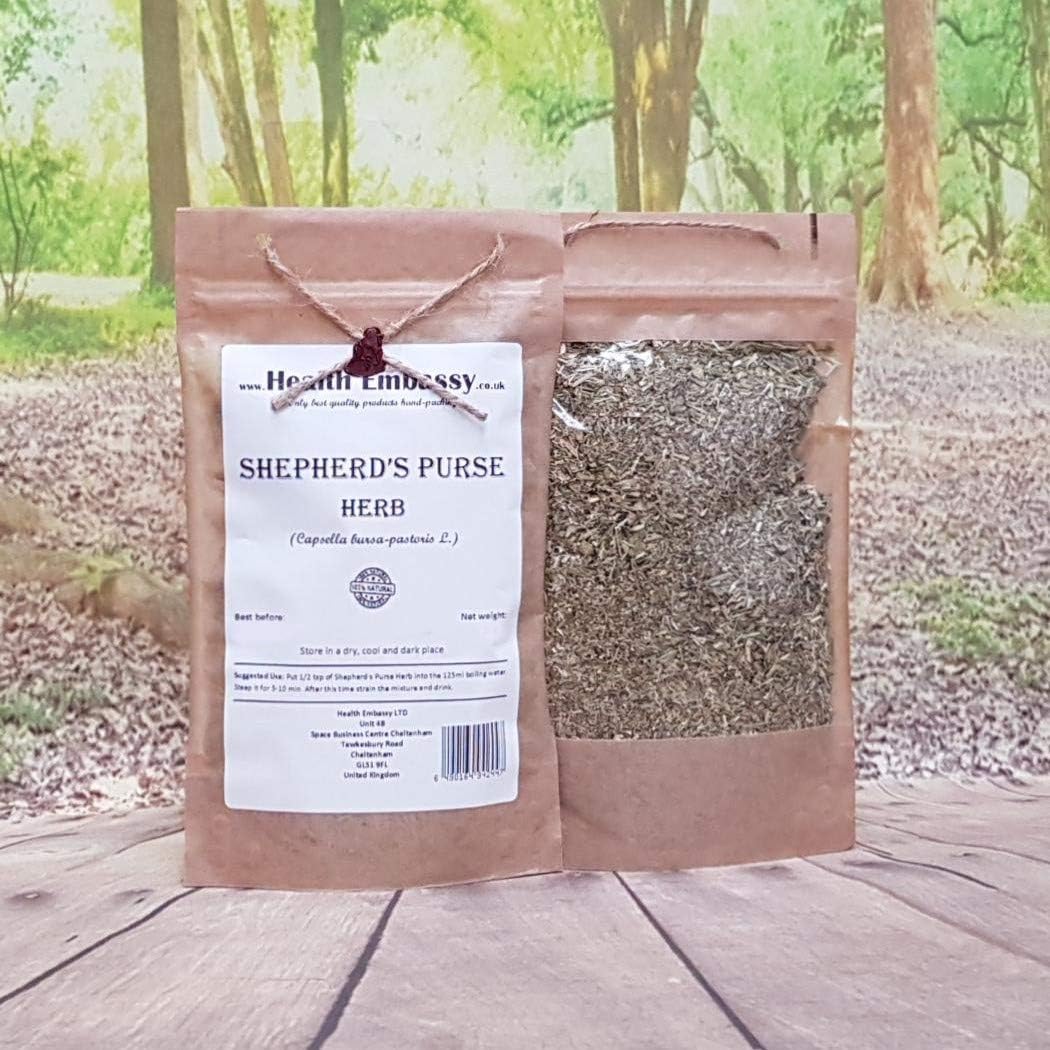 100% Natural Shepherds Purse Herb (Capsella Bursa-pastoris) - 50g by Health Embassy
