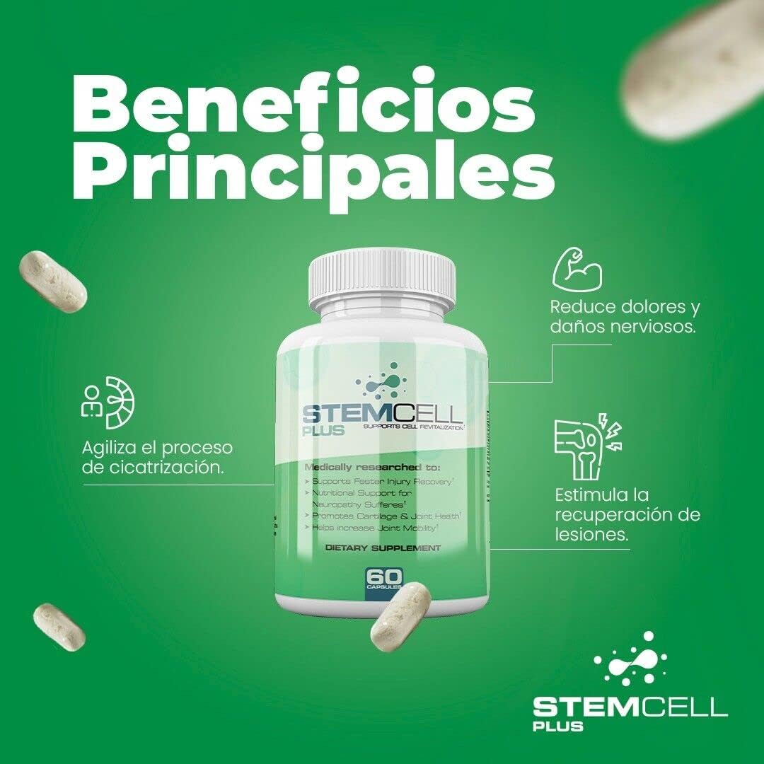 100% Natural Stem Cell Plus for Inflammation and Joint Pain Relief - Promotes Tissue and Cell Regeneration