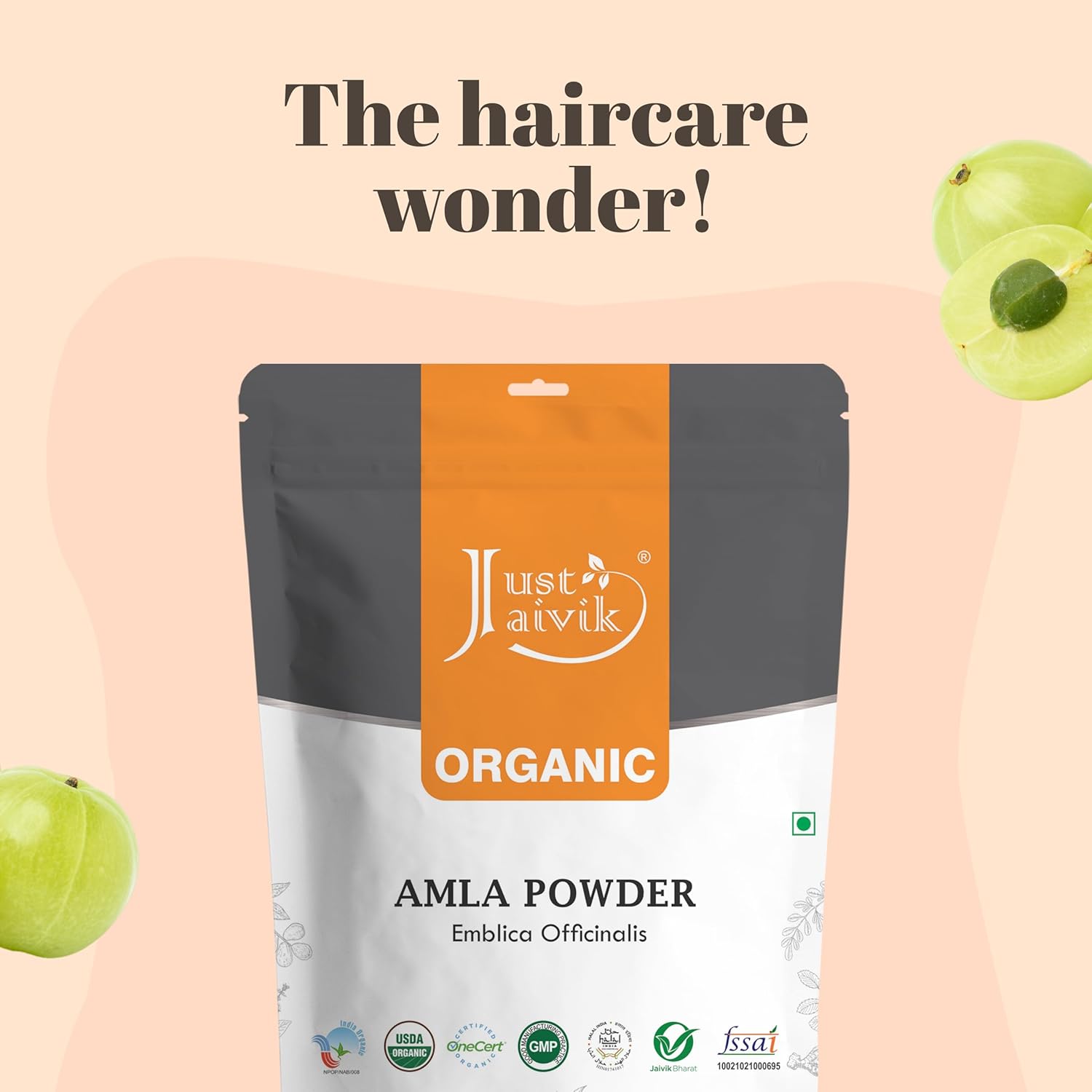 100% Organic Amla Powder - 227 gms - Indian Gooseberry - USDA Certified Herb by OneCert Asia