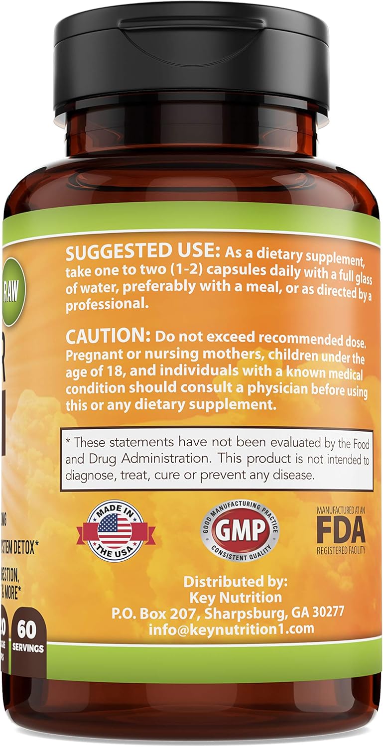 100% Organic Apple Cider Vinegar 1500mg - Pure & Raw for Healthy Digestion - Detox Support - 60 Day Supply