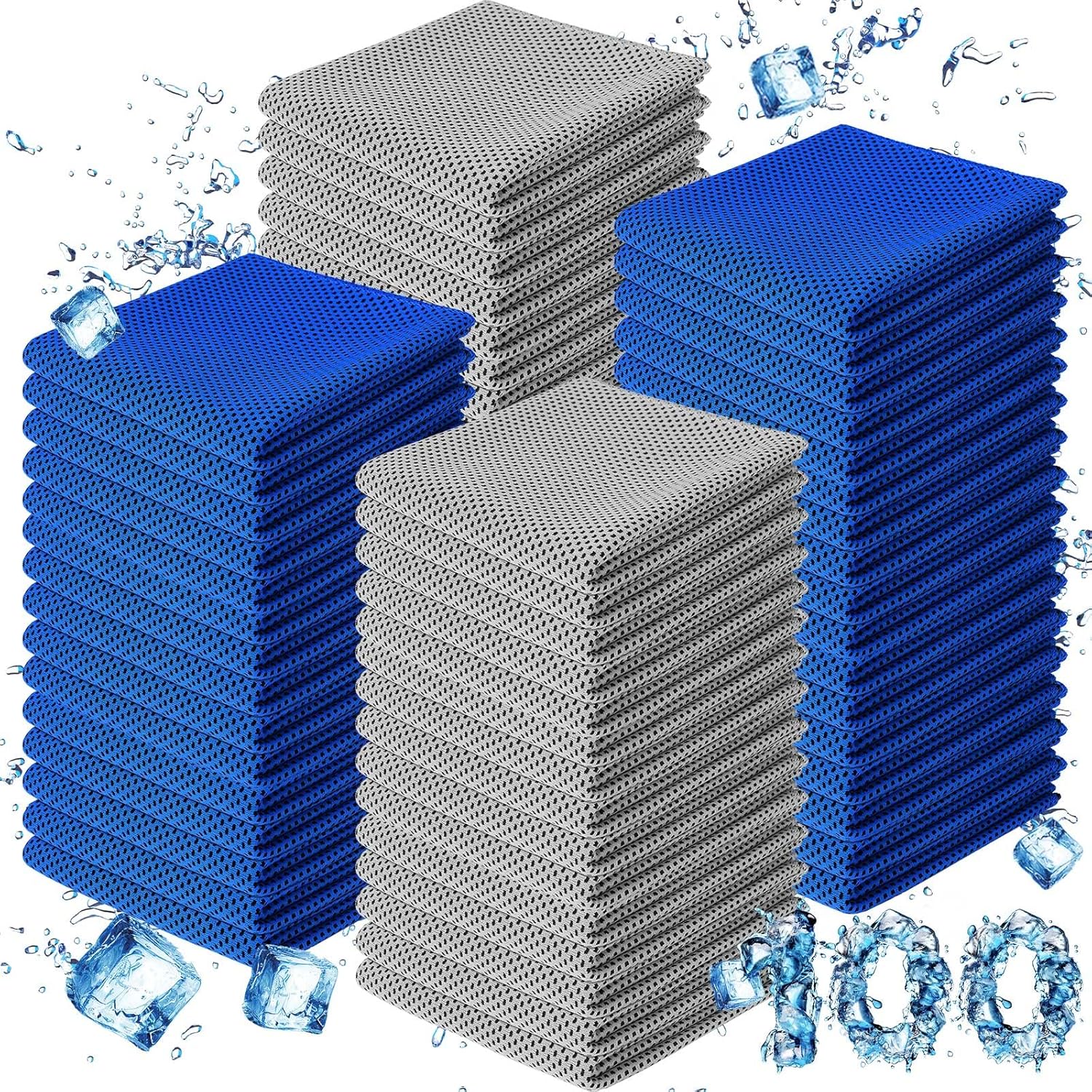 100 Pack Cooling Towel Microfiber Ice Towel for Gym, Yoga, Golf - Breathable Chilly Sweat Towel for Neck and Face - Sports Towel for Workout and Beach - Cooling Accessories