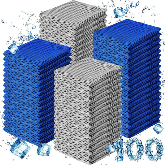 100 Pack Cooling Towel Microfiber Ice Towel for Gym, Yoga, Golf - Breathable Chilly Sweat Towel for Neck and Face - Sports Towel for Workout and Beach - Cooling Accessories