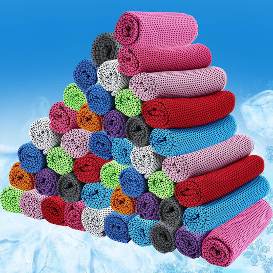 100 Pack Cooling Towel Microfiber Ice Towel for Gym Yoga Golf Beach Workout - Breathable Chilly Sweat Towels for Neck and Face