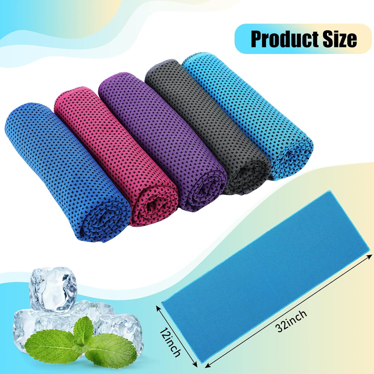 100 Pack Cooling Towel Microfiber Ice Towel for Gym Yoga Golf Beach Workout - Breathable Chilly Sweat Towels for Neck and Face