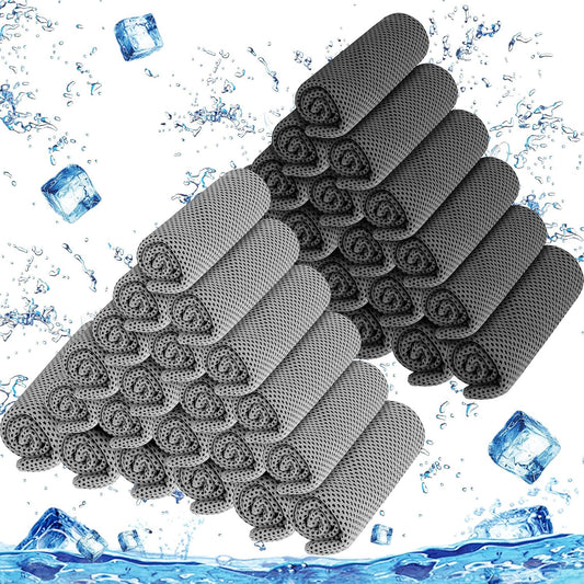 100 Pack Microfiber Cooling Towels for Gym, Yoga, Golf, Beach - Breathable Chilly Sports Towel for Neck and Face - Ice Towel for Sweat Relief