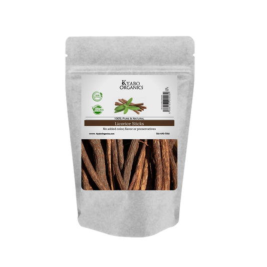 100% Pure African Licorice Root Sticks - Raw Mulethi Glycyrrhiza Glabra - Chew Sticks 8oz / 1/2lb - Natural Licorice Root
