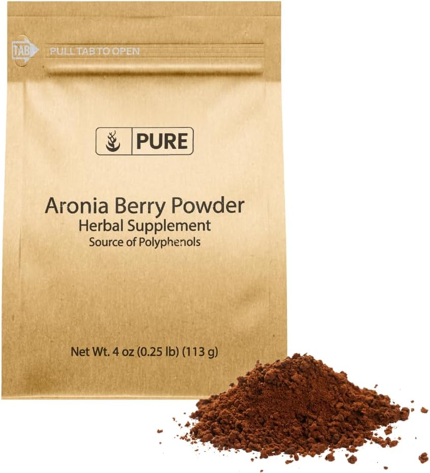 100% Pure Aronia Berry Powder (4 oz) - Natural Fruit Supplement Extract, No Additives or Fillers - Original Ingredients