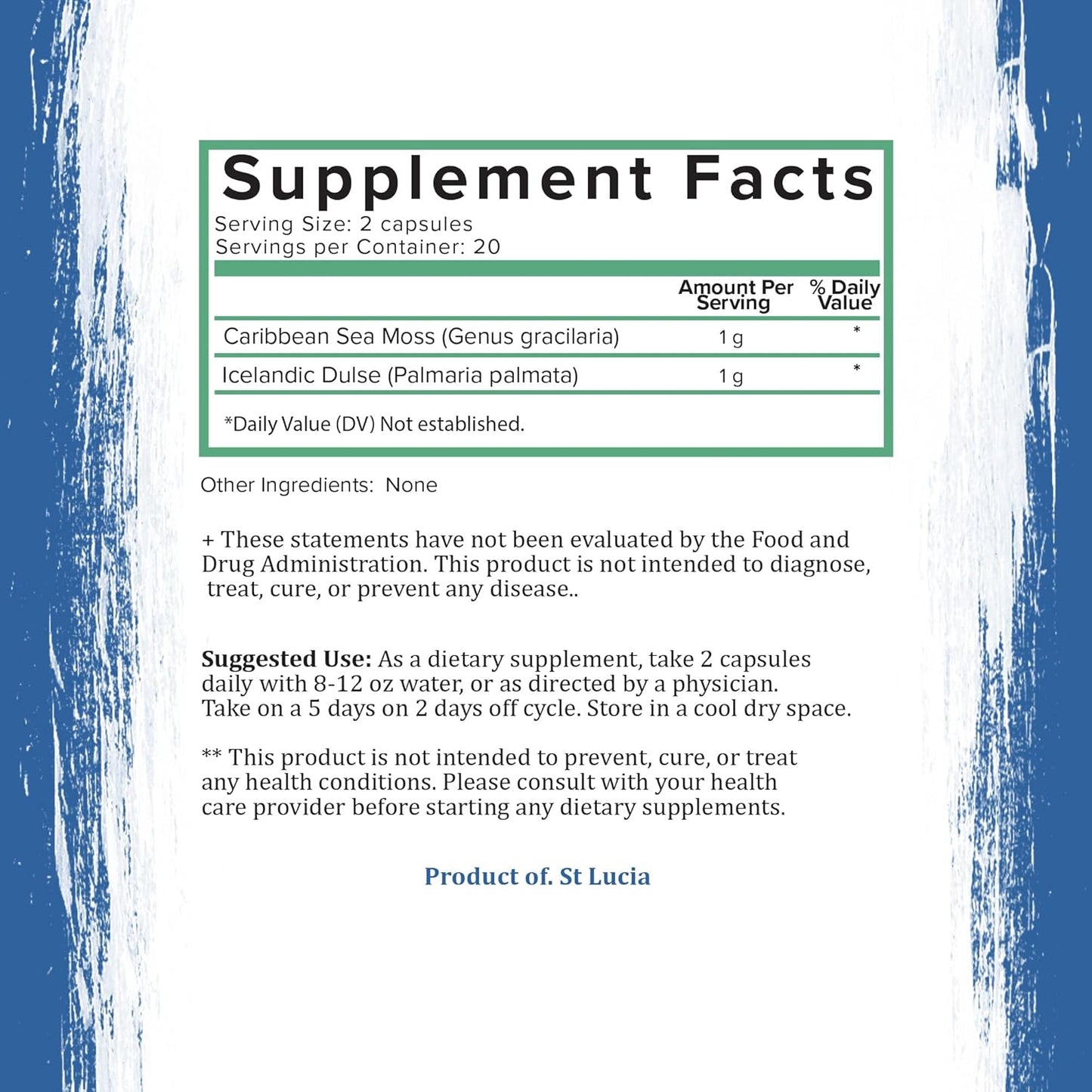 100% Pure Caribbean Sea Moss & Dulse Seaweed Capsules - Rich in Antioxidants, Minerals, Iodine - 40 Capsules