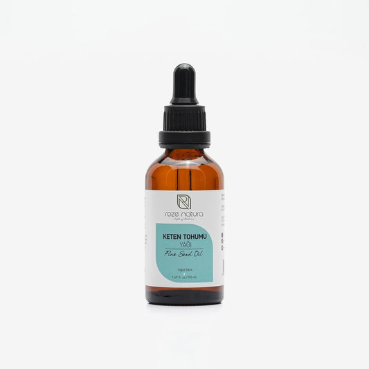 100% Pure Cold Pressed Flaxseed Oil - 1.69 oz (50ml) | Food Grade, Non-GMO, No Additives | Amber Color, No Dyes or Alcohol