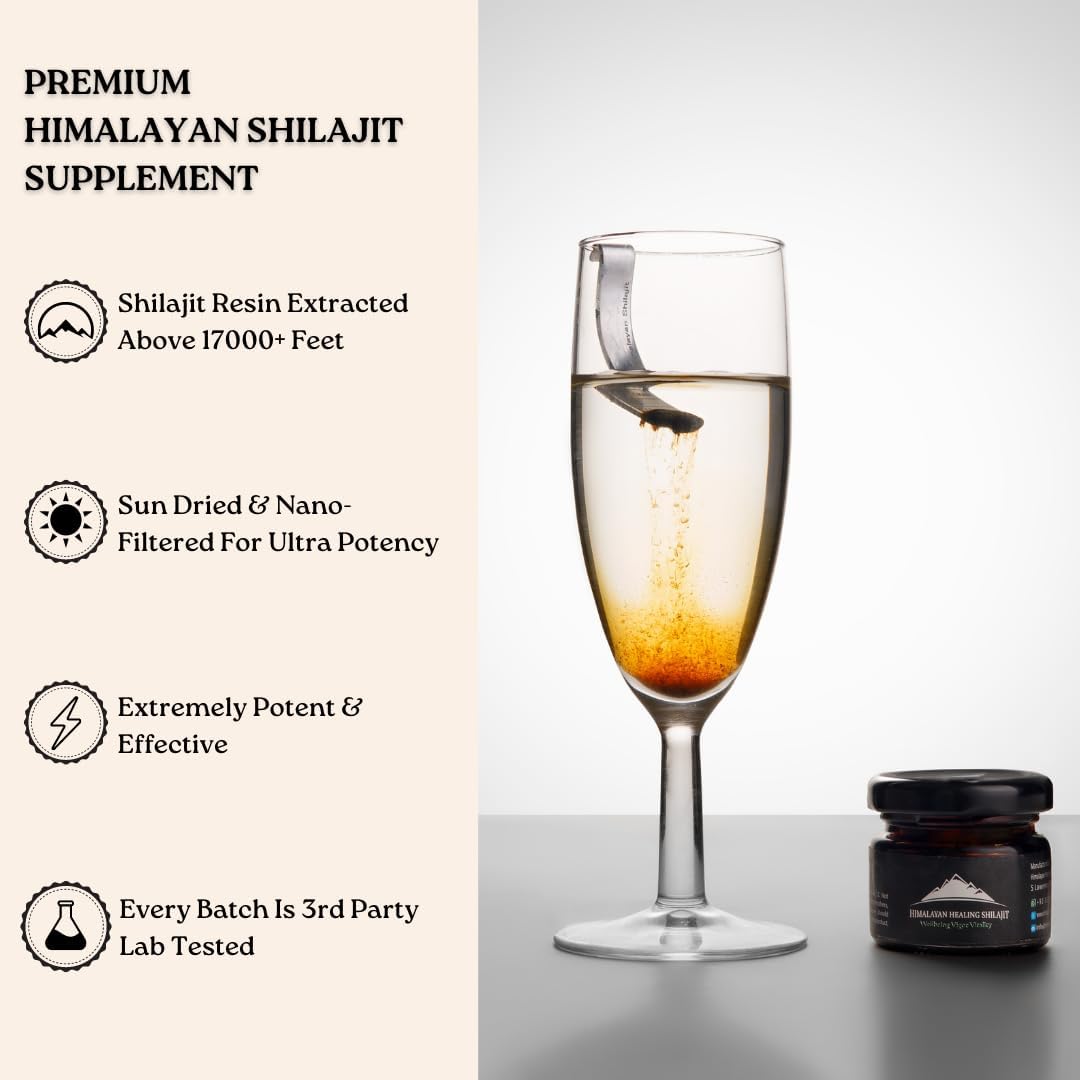 100% Pure Himalayan Organic Shilajit Resin | Gold Grade Shilajit Supplement with 85+ Trace Minerals & Fulvic Acid | Natural Energy & Immunity Boost