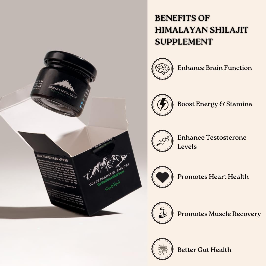 100% Pure Himalayan Organic Shilajit Resin | Gold Grade Shilajit Supplement with 85+ Trace Minerals & Fulvic Acid | Natural Energy & Immunity Boost