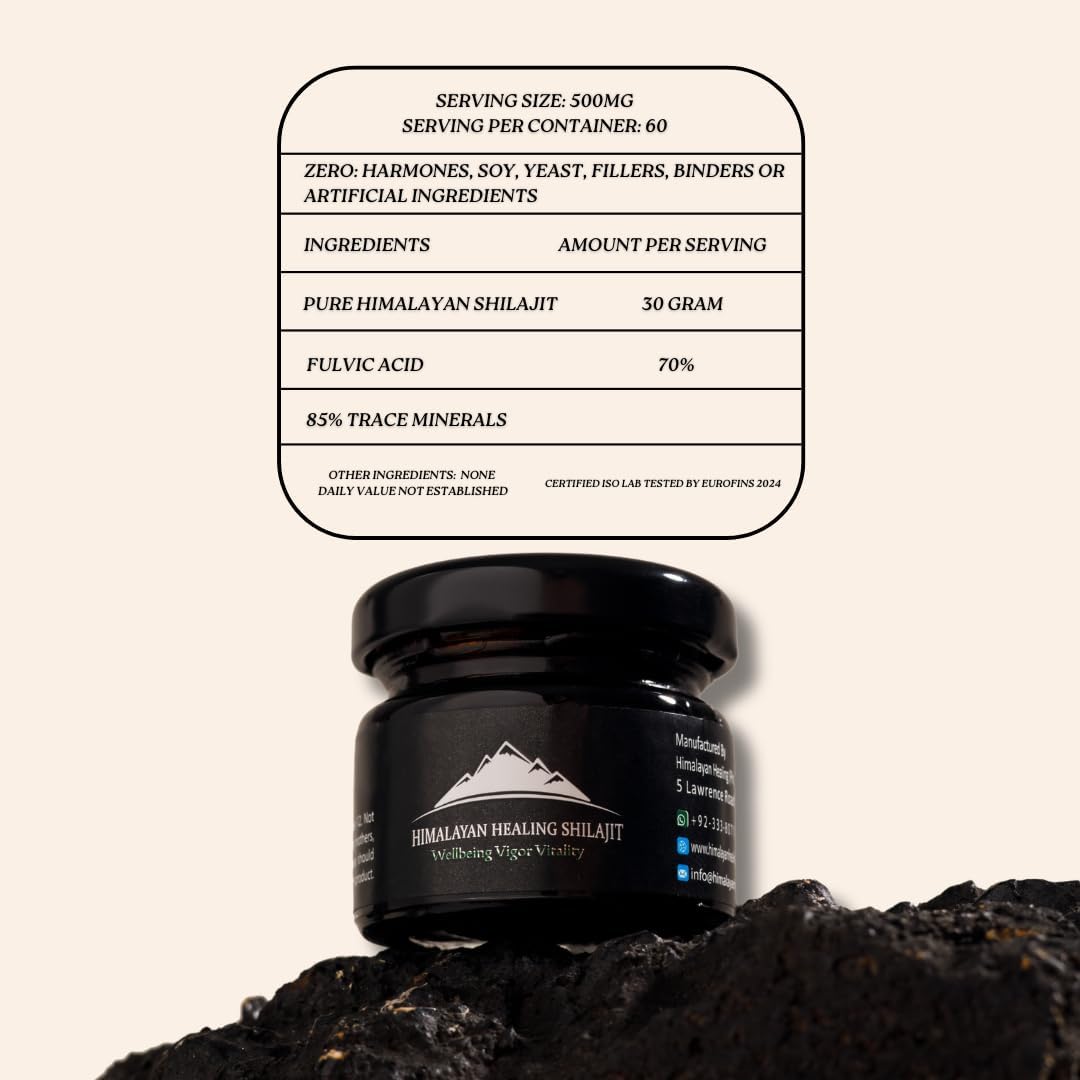 100% Pure Himalayan Organic Shilajit Resin | Gold Grade Shilajit Supplement with 85+ Trace Minerals & Fulvic Acid | Natural Energy & Immunity Boost
