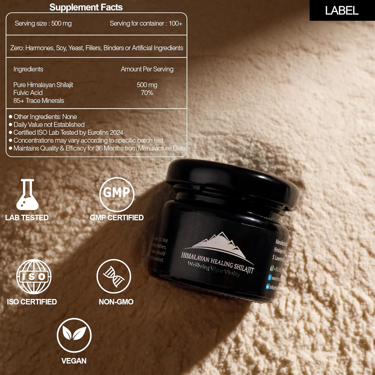 100% Pure Himalayan Organic Shilajit Resin | Gold Grade Shilajit Supplement with 85+ Trace Minerals & Fulvic Acid | Natural Energy & Immunity Boost