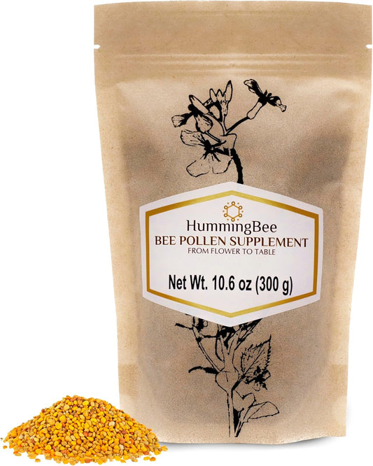 100% Pure HummingBee Bee Pollen Granules - Natural Superfood Powerhouse for Vitality - 10.6 Ounces