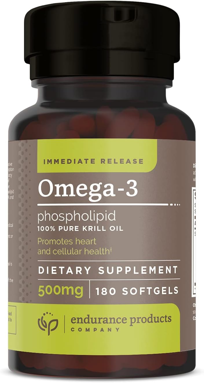 100% Pure Krill Oil Softgels with Omega-3s EPA, DHA, and Astaxanthin - 180 Count - High Potency Formula