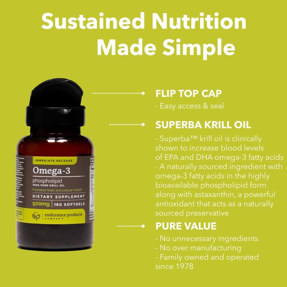 100% Pure Krill Oil Softgels with Omega-3s EPA, DHA, and Astaxanthin - 180 Count - High Potency Formula