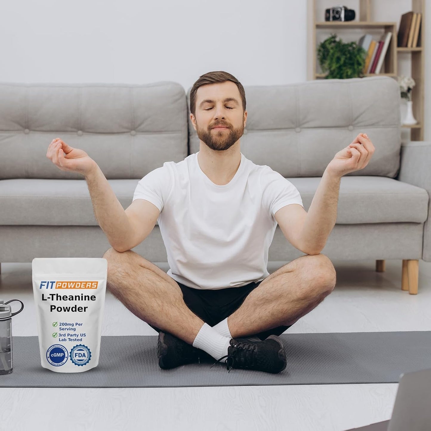 100% Pure L-Theanine Powder Supplement - Vegan & Gluten-Free - Mood & Cognitive Support - Stress Relief & Relaxation - Multiple Sizes - Includes Scoop - 25g